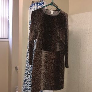 H&M UNWORN brown patterned evening dress